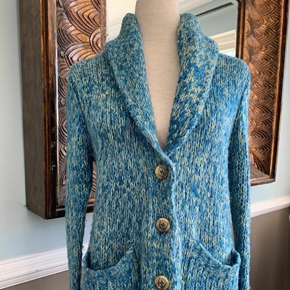 Motel Rocks Womens Cardigan Sweater Shawl Collar Front Pockets